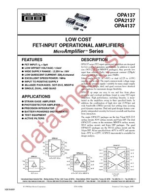 OPA2137P datasheet  